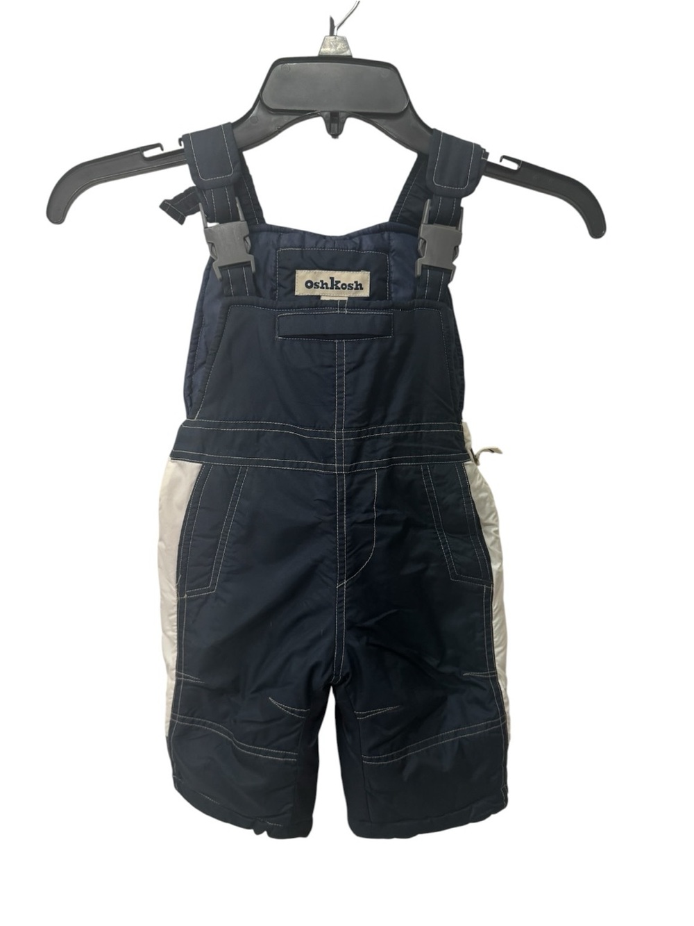 OshKosh B'gosh Navy and Cream Insulated Snow Overalls for Kids 6/9 months